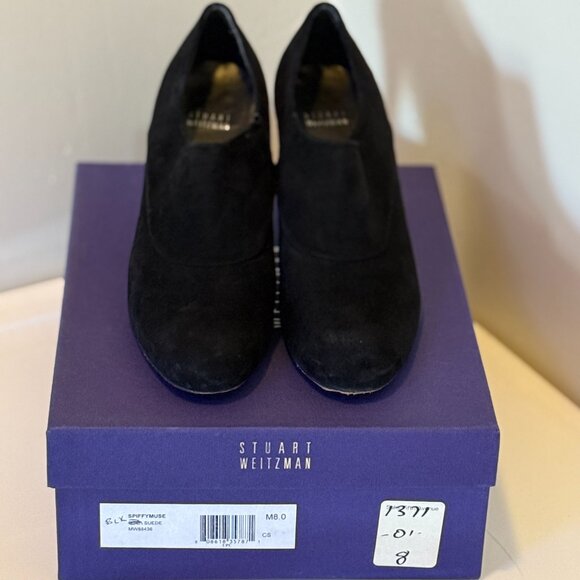 Stuart Weitzman Black Suede Ankle Boot - Size 8 - Picture 3 of 4